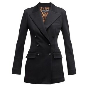 Dolce & Gabbana Milano Rib Double Breasted Jacket Women Size US 10 Tailored Chic
